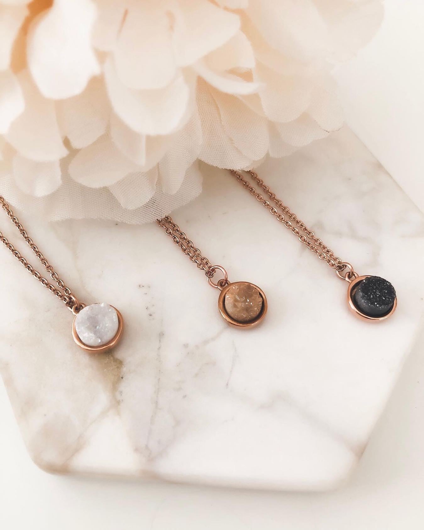 Stone Collection - Rose Gold Amber Necklace