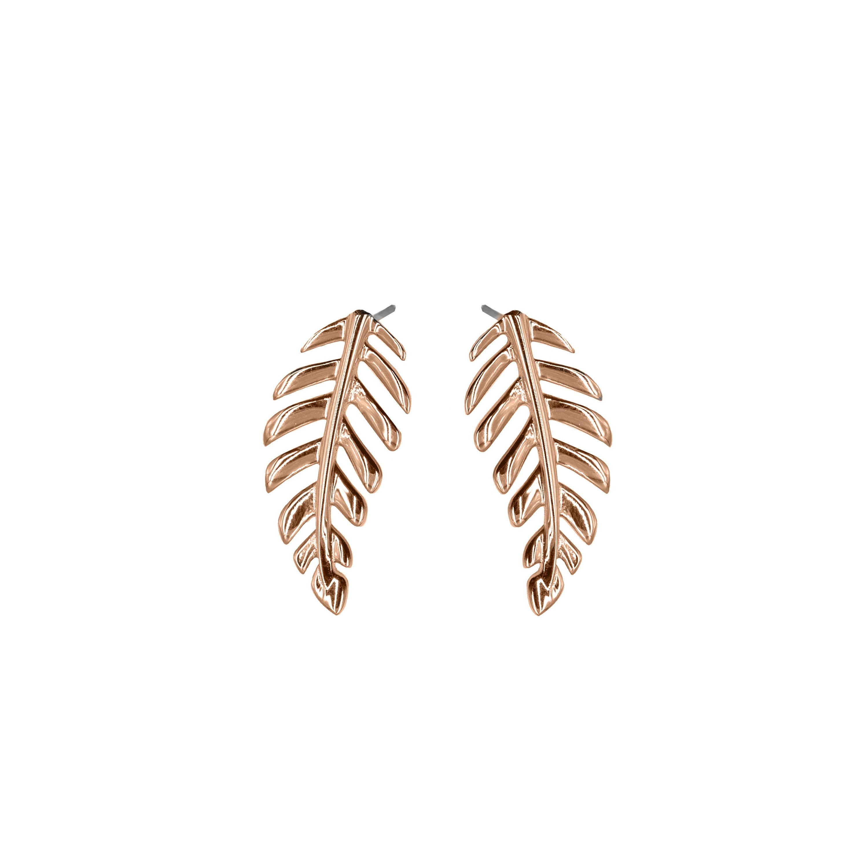 Goddess Collection - Rose Gold Laurel Leaf Stud Earrings